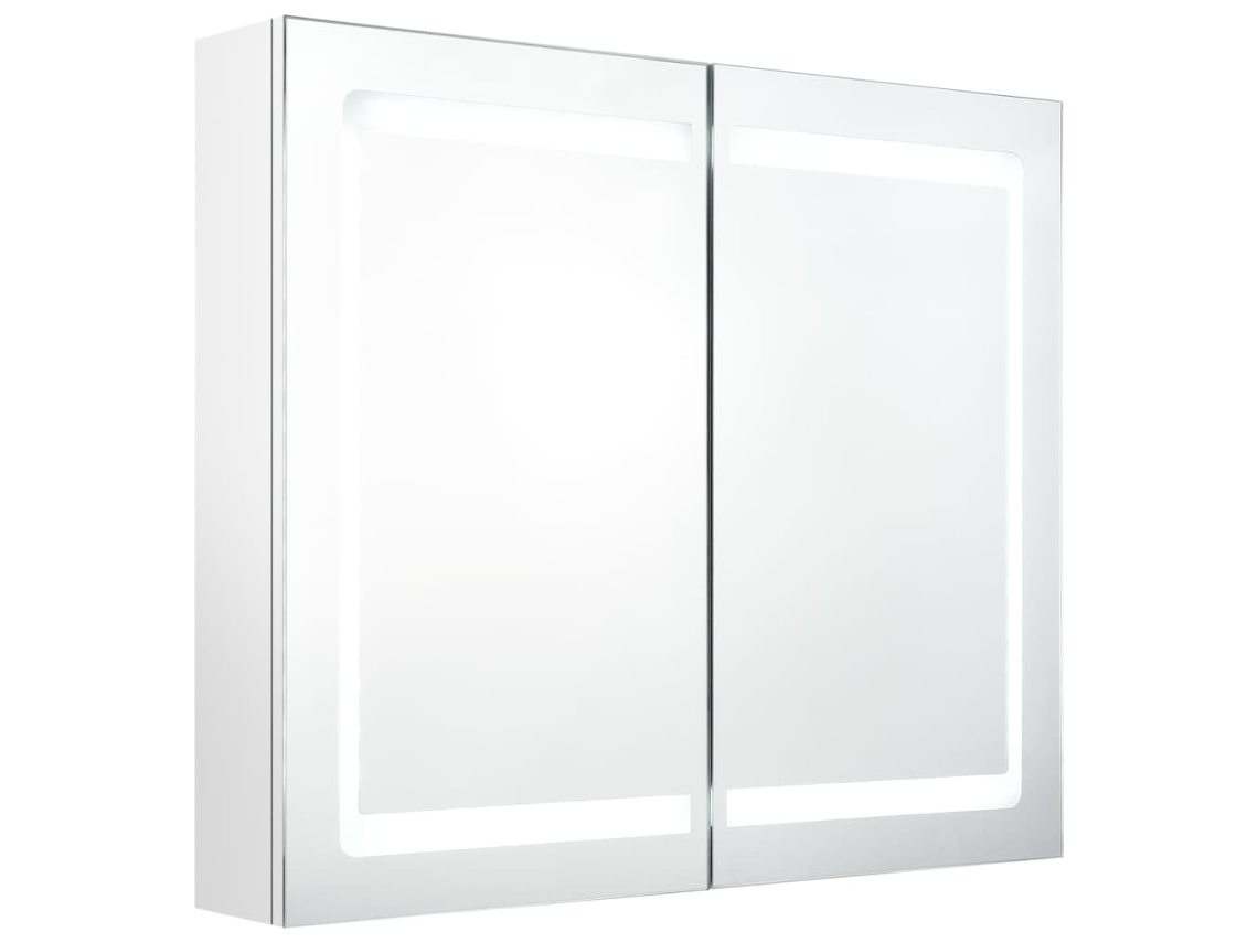 Maison Exclusive - Armario De Baño Con Espejo Led Blanco Brillante 80x12x68 Cm