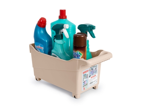 Cesta Organizadora con Ruedas Nº 4 Ideal Bajo Fregadero PLASTIC FORTE (Marrón)