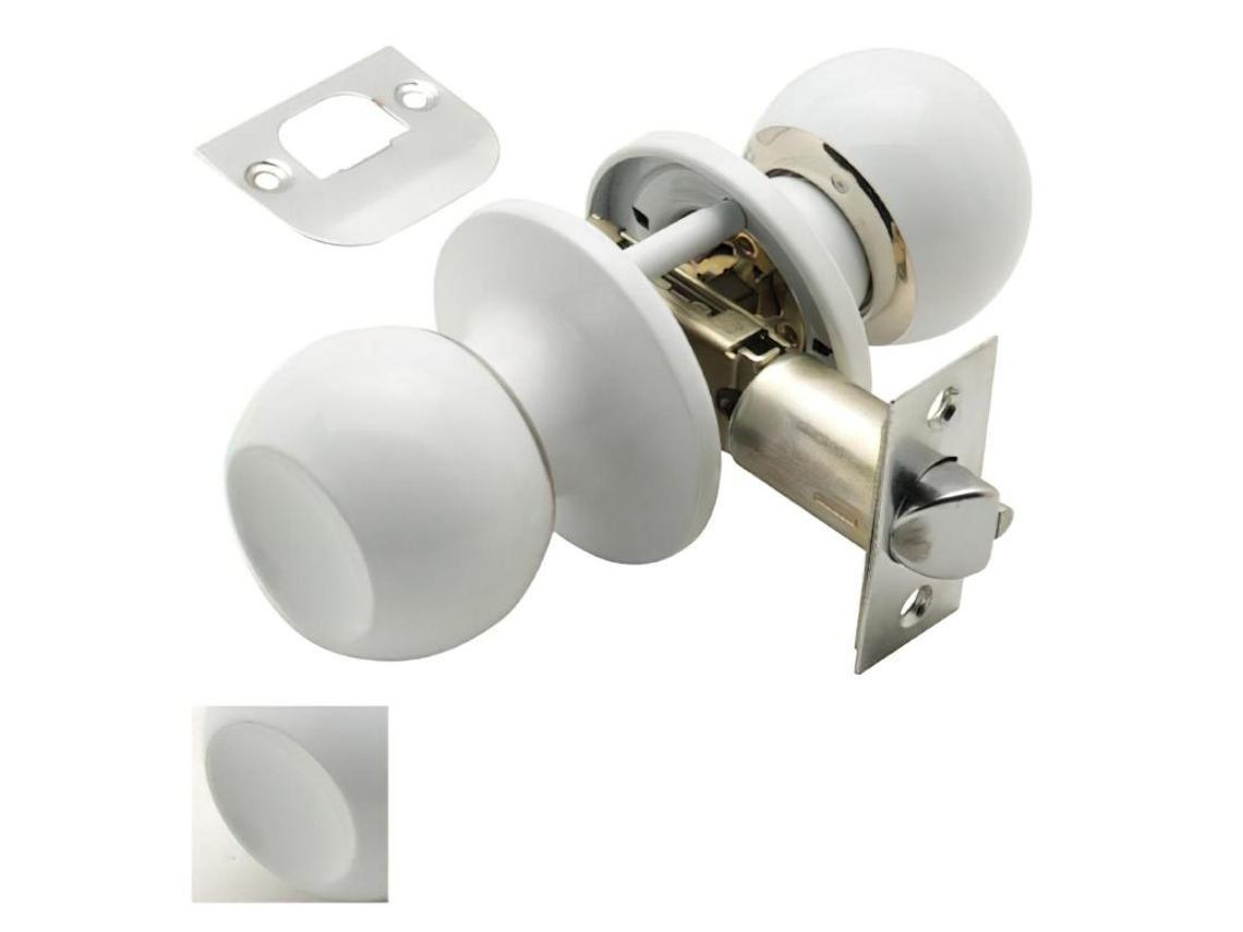 Pomo Puerta WOLFPACK LINEA PROFESIONAL Sencillo Blanco Para Pasillo