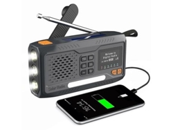 Radio Dab para exteriores WR 6B, altavoz, batería externa, radio de emergencia con manivela, Panoona con energía solar