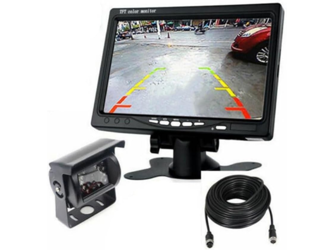 Monitor De Emergencia Hd De 7 Pulgadas Con Cámara De Visión Nocturna Resistente Al Agua Para Asistencia De Estacionamiento.