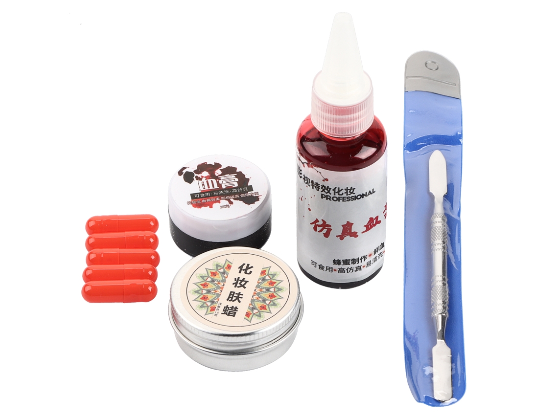 Set De Herramientas De Maquillaje Fx Para Heridas Falsas, Cicatrices Y Sangre De Halloween Profesional