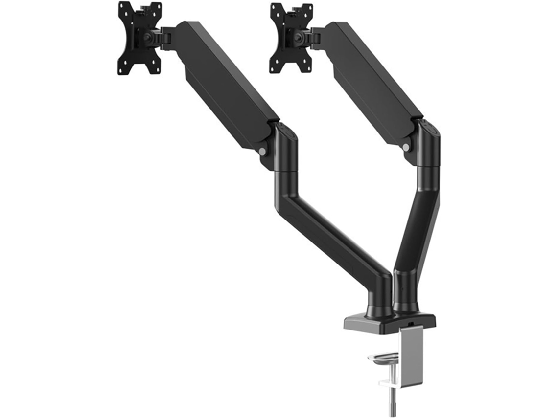 Soporte doble para monitores de 17" a 32" con brazos articulados de movimiento completo. SFUSHOS