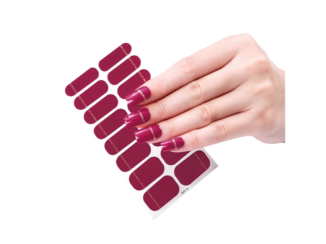 16 tiras de pegatinas de esmalte de uñas. Se requiere lámpara UV. Diseño artístico para mujeres y niñas GOKOCO.