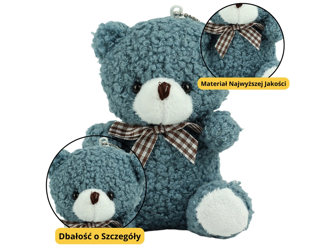 Llavero de peluche con colgante de osito de peluche, decoración azul marino, 8 cm B.active