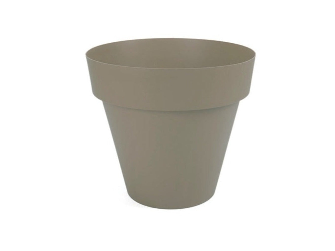PLASTIKEN TES - Maceta Redonda Clásica Diámetro 26 cm Capacidad 75L Taupe