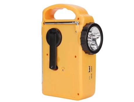 HURRISE Radio Solar Manivela Linterna LED FM AM para Exteriores