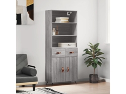Aparador Alto Madera Contrachapada Gris Sonoma 69,5x34x180 Cm