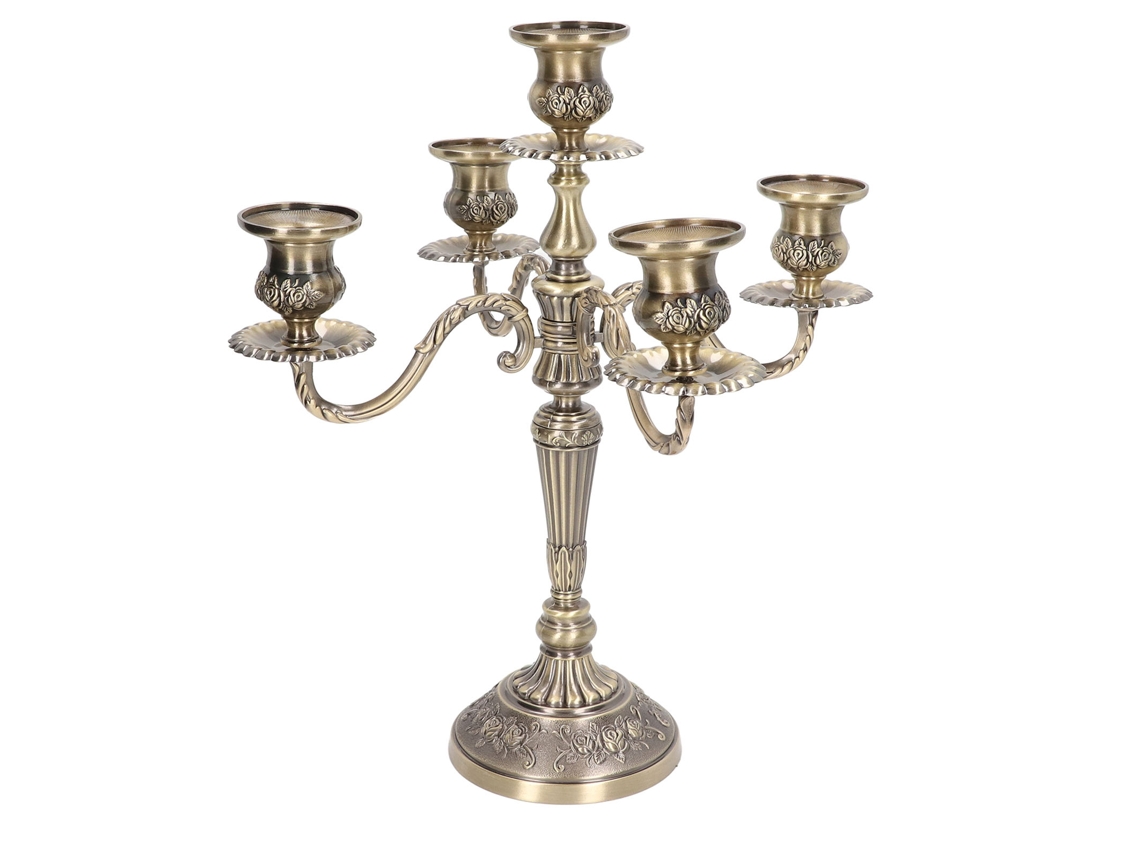 Portavelas De Metal De Aleación De Zinc, Candelabro Decorativo Retro Para Mesa De Cena O Boda