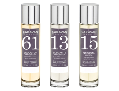 3x CARAVAN Perfume de Hombre Nº61 Nº15 Nº13 - 150ml