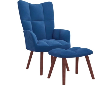 Silla de relajación VIDAXL Azul Terciopelo (61.5x69x95.5 cm)