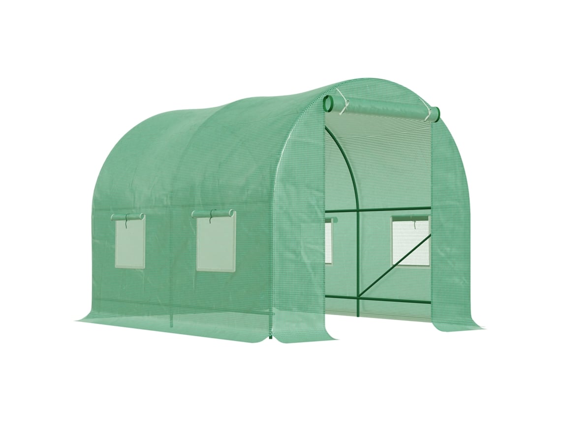 VPMKP - Invernadero túnel Outsunny 2,5x2x2 m PE140 cultivo jardín