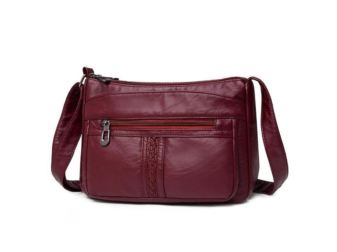 2026-bolsa De Hombro Para Mujer De Cuero Lavado Pu, Capacidad Grande, Resistente Al Agua, Unisex, 20-35l Borgoña
