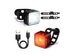Conjunto Luz Bicicleta 120lumens 5modos Ip66 Negro Yizhood