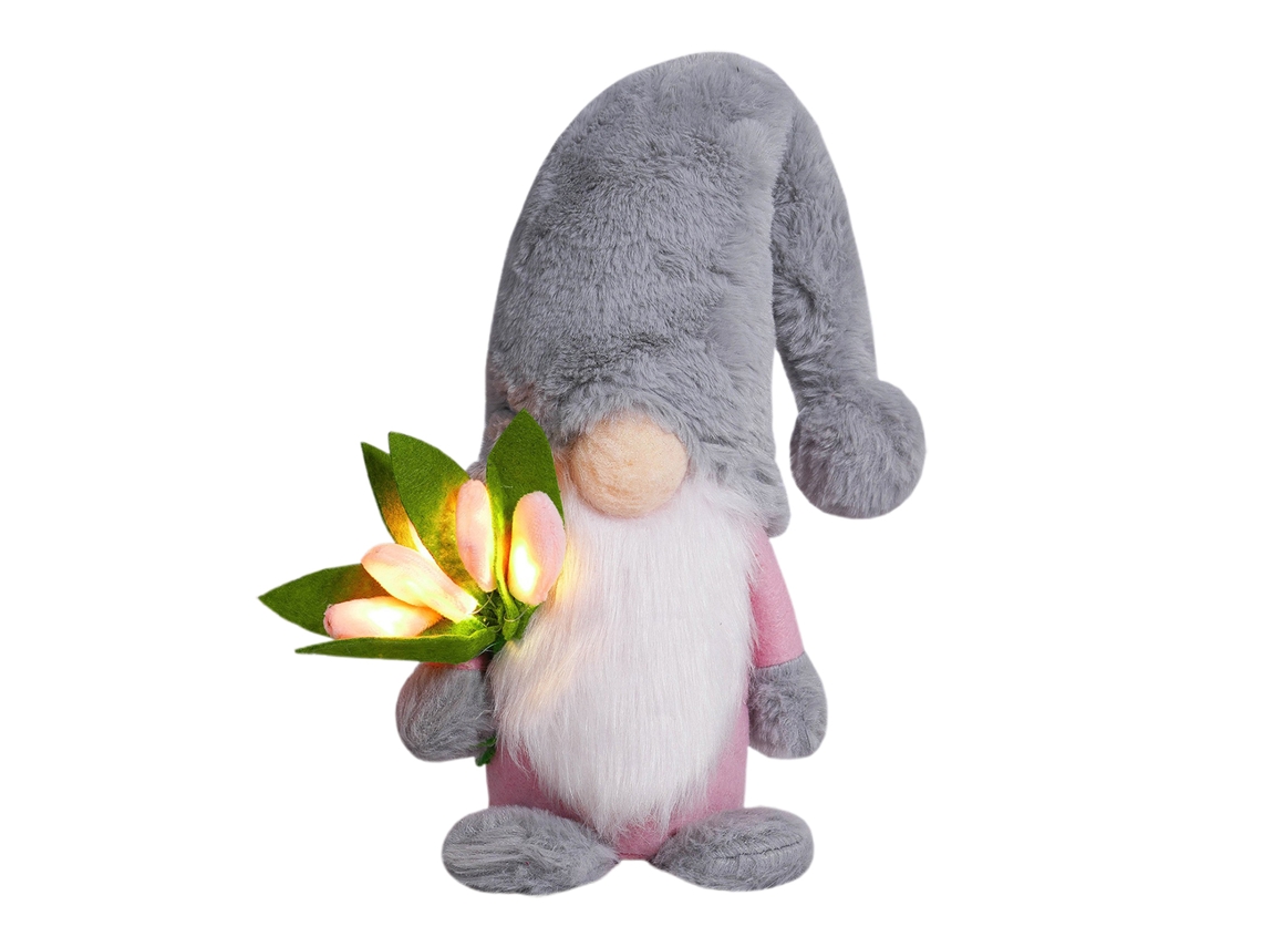 Muñeca de tulipán gris iluminada, regalo del Día de la Madre, decoración