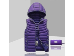Chaqueta sin mangas con capucha desmontable para hombre, poliéster, azul, negro, verde, gris, blanco, beige, naranja, morado | Sin marca