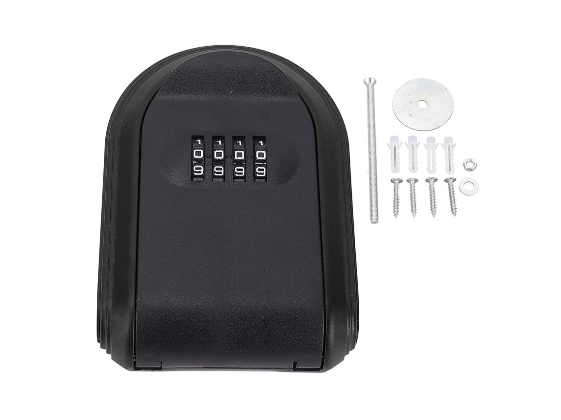Caja Fuerte Con Llave De Combinación, Impermeable Y Con Recubrimiento De Polvo, Para Uso En Exteriores, Color Negro.