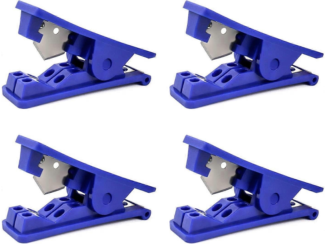 4 Pack Cortador De Mangueras Económico Para Tubos De Caucho Plástico Silicona Pvc Pu Nylon Hasta 12mm Od Azul
