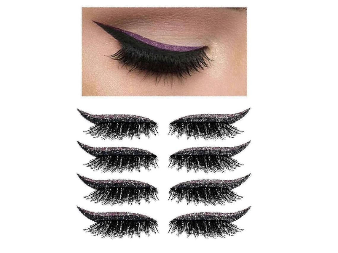 4 pares de pegatinas reutilizables con purpurina para pestañas, cinta de maquillaje invisible. Rosewell