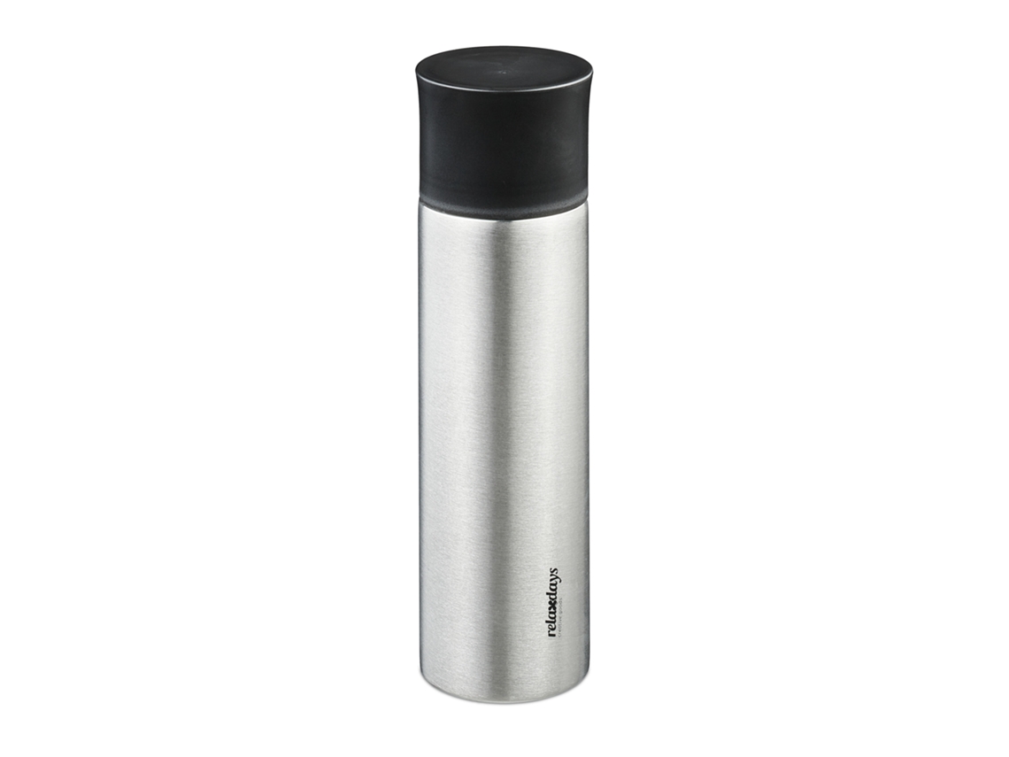 Relaxdays Termo Para Café Acero Inoxidable, 750 Ml, Botella Térmica Hermética, Bebidas Calientes Y Frías, Vaso, Plateado