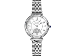 Reloj de niña con diamantes de imitación Relojes de pulsera impermeables-Plata