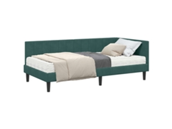 Syfax™ Estructura De Cama Esquina Con Colchón 2 Pcs Verde Terciopelo