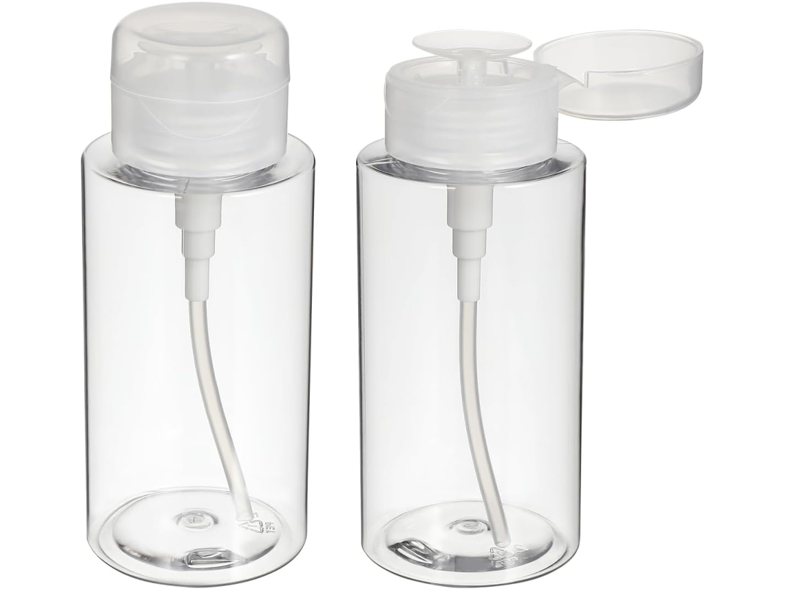 Frasco Vacío Transparente De 300 Ml Con Dosificador A Presión Para Desmaquillante Y Loción.