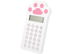Calculadora electrónica de bolsillo compacta, con energía solar, con diseño de pata de gato, Gokoco