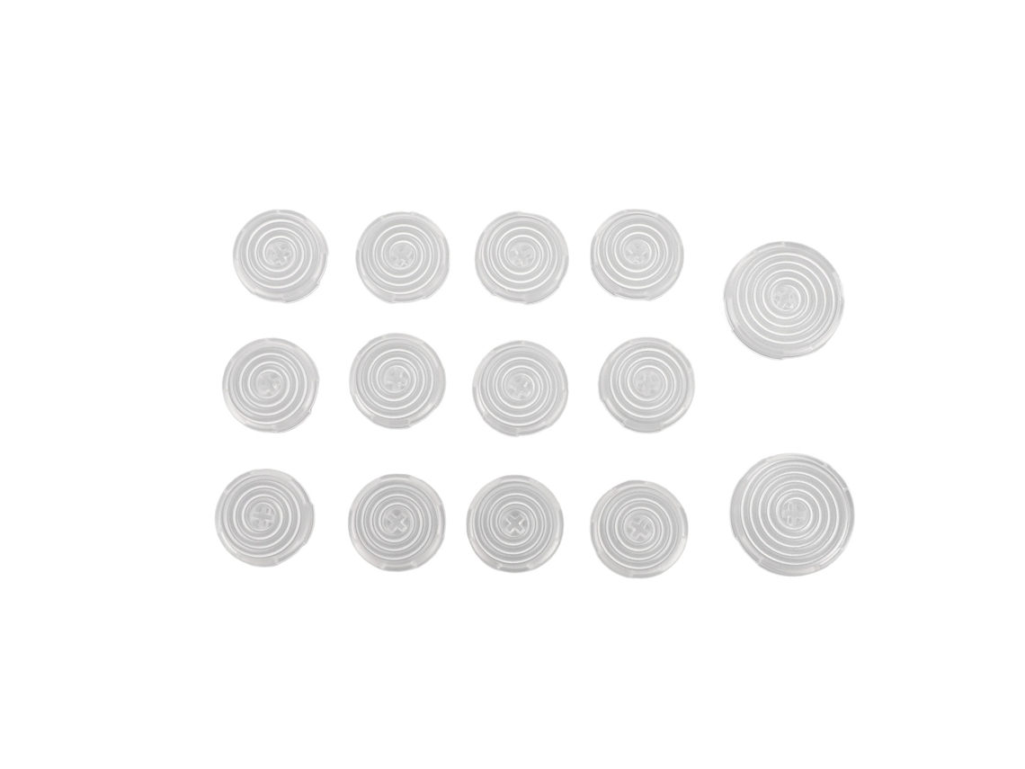 14 Piezas De Teclas Transparentes Blancas Para Joystick De Teclado De Juegos De Lucha De 22.5mm Y 28.5mm