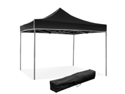 Cenador plegable plegable 3 X 3 Negro recubierto de PVC impermeable DIVINA FIRE