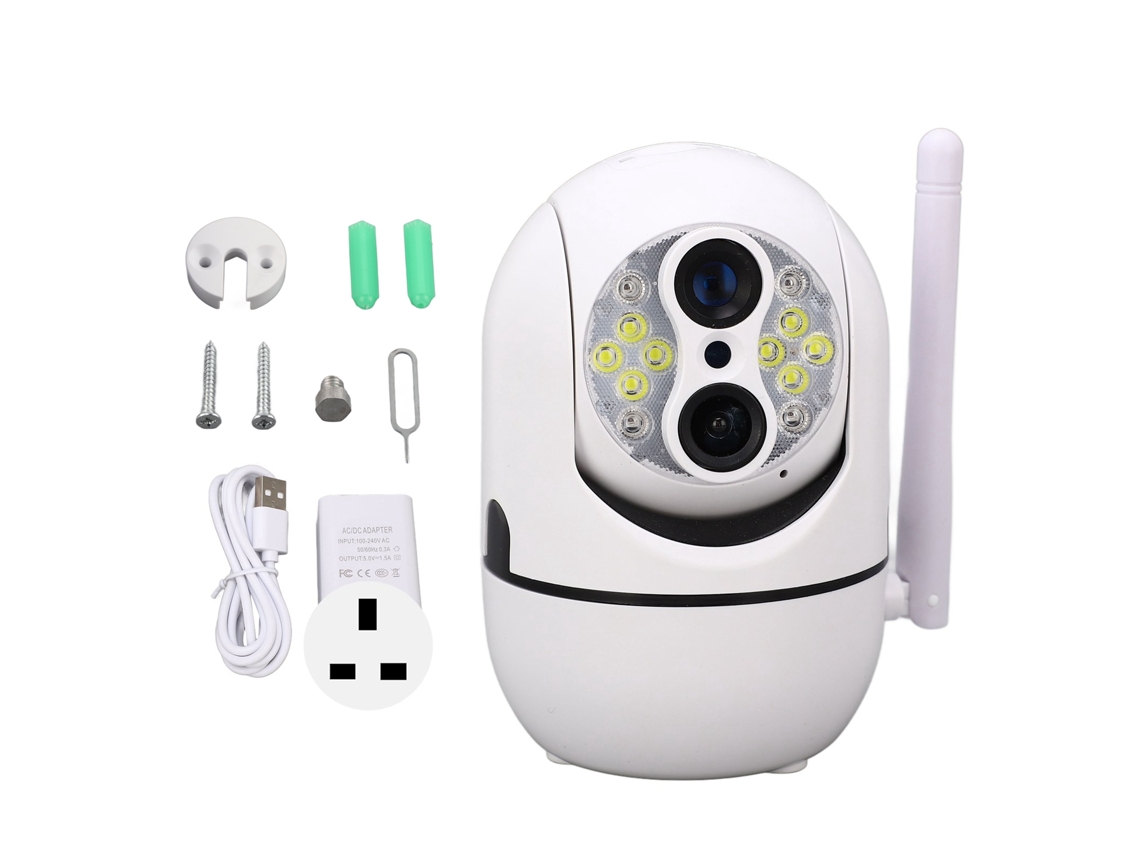 Câmera Externa Sem Fio 1080p Hd Ip66 Wifi 2.4ghz com Rastreamento de Movimento e Áudio Bidirecional para Segurança Residencial