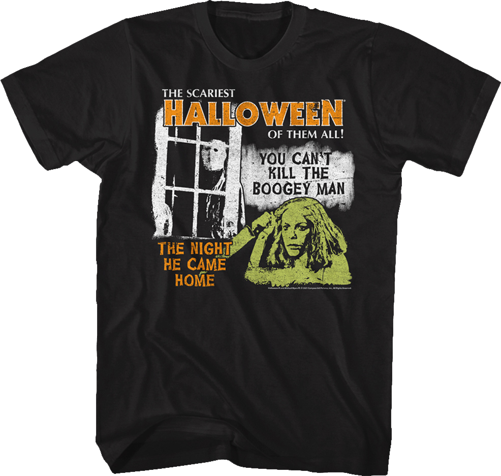 Camiseta Unisexo DEEPSTONE The Scariest Of Them All Halloween Negro (XXL)