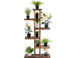 Estante de Plantas Floral Soporte para Macetas Jardín Balcón Decorativas Estante Madera Multinivel 140,5 x 25 x 75 cm COSTWAY