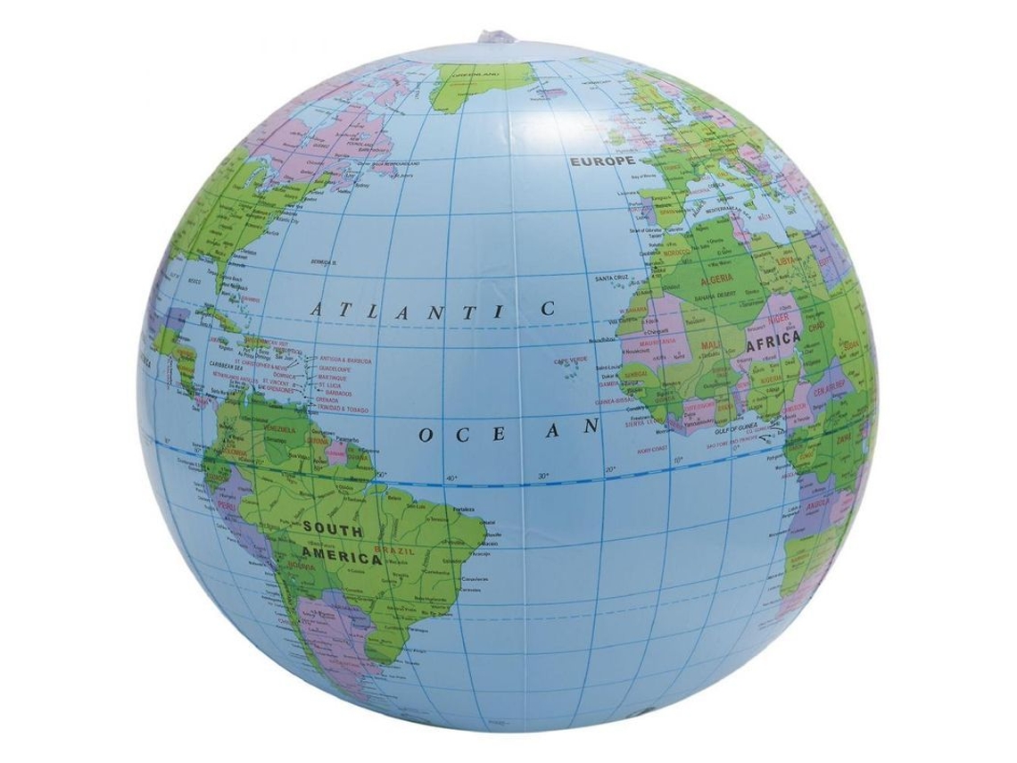 2026-globo Inflable De Pvc 40cm Con Países Y Ciudades Para Educación Y Juego En Playa O Piscina Azul
