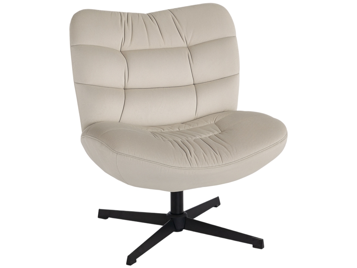 Sillón giratorio PMM CAPITALI tapizado en chenilla, asiento y acabado de alta calidad, color crema.
