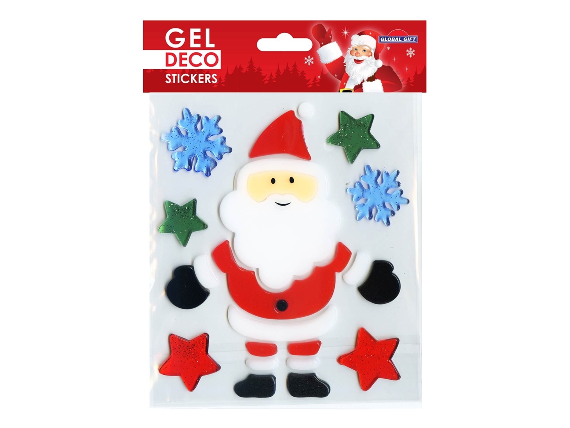 Pegatinas de gel para ventanas de Navidad - Papá Noel
