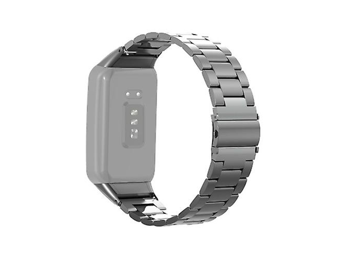 Bracelete de Smartwatch para Oppo Watch Free Nfc Aço Inoxidável Pulseira de Relógio de Três Contas Cinza GERTIZ