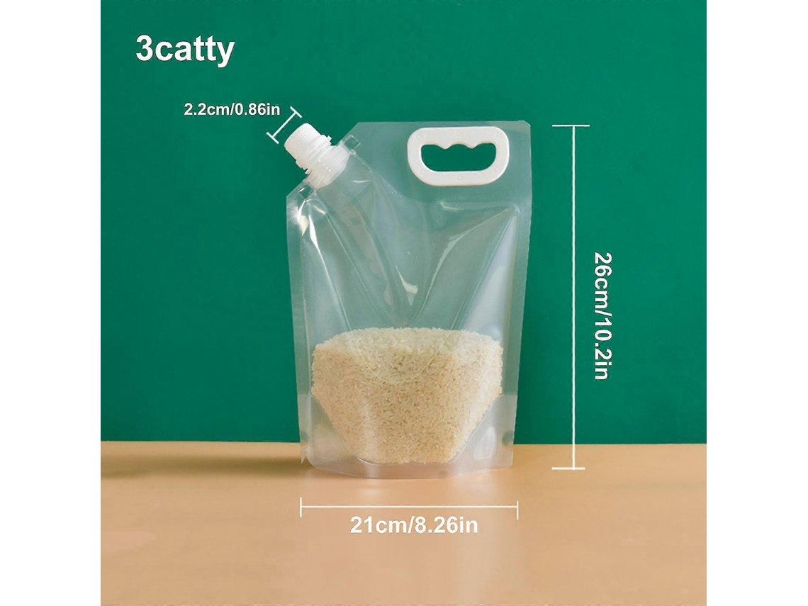 10 Bolsas Herméticas Impermeables Para Granos Con Embudo, Bolsas Transparentes De Almacenamiento 1.5l