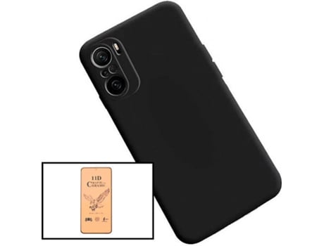Kit Cristal Templado CeramicGlass Full Cover y Funda Silicona Liquida Xiaomi Redmi Note 10s PHONECARE Negro