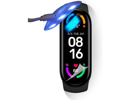 Kit de 4 Protectores de Pantalla Hidrogel para Xiaomi Mi Band 6 Flexshield con Lámpara UV
