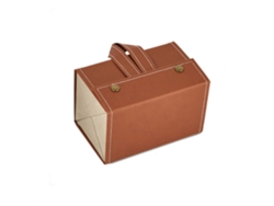 Estuche organizador portátil de cuero sintético para gafas de sol con múltiples compartimentos