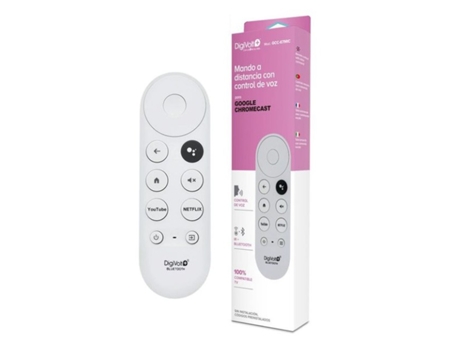 Control remoto con control de voz para televisión GOOGLE CHROMECAST, DIGIVOLT GCC-67MIC BLANCO
