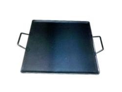Plancha asar acero 4 mm con 2 asas de metal 40 x 40
