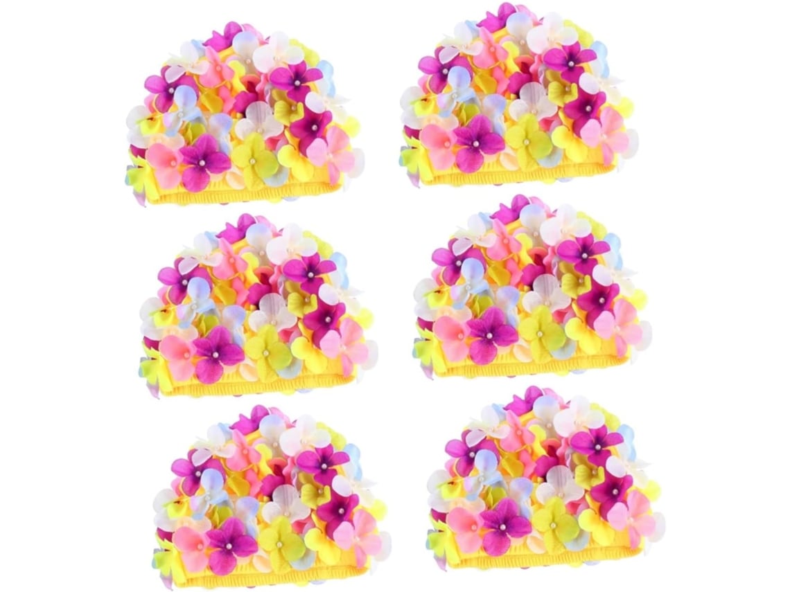 6 Gorros De Natación Retro Florales Hechos A Mano
