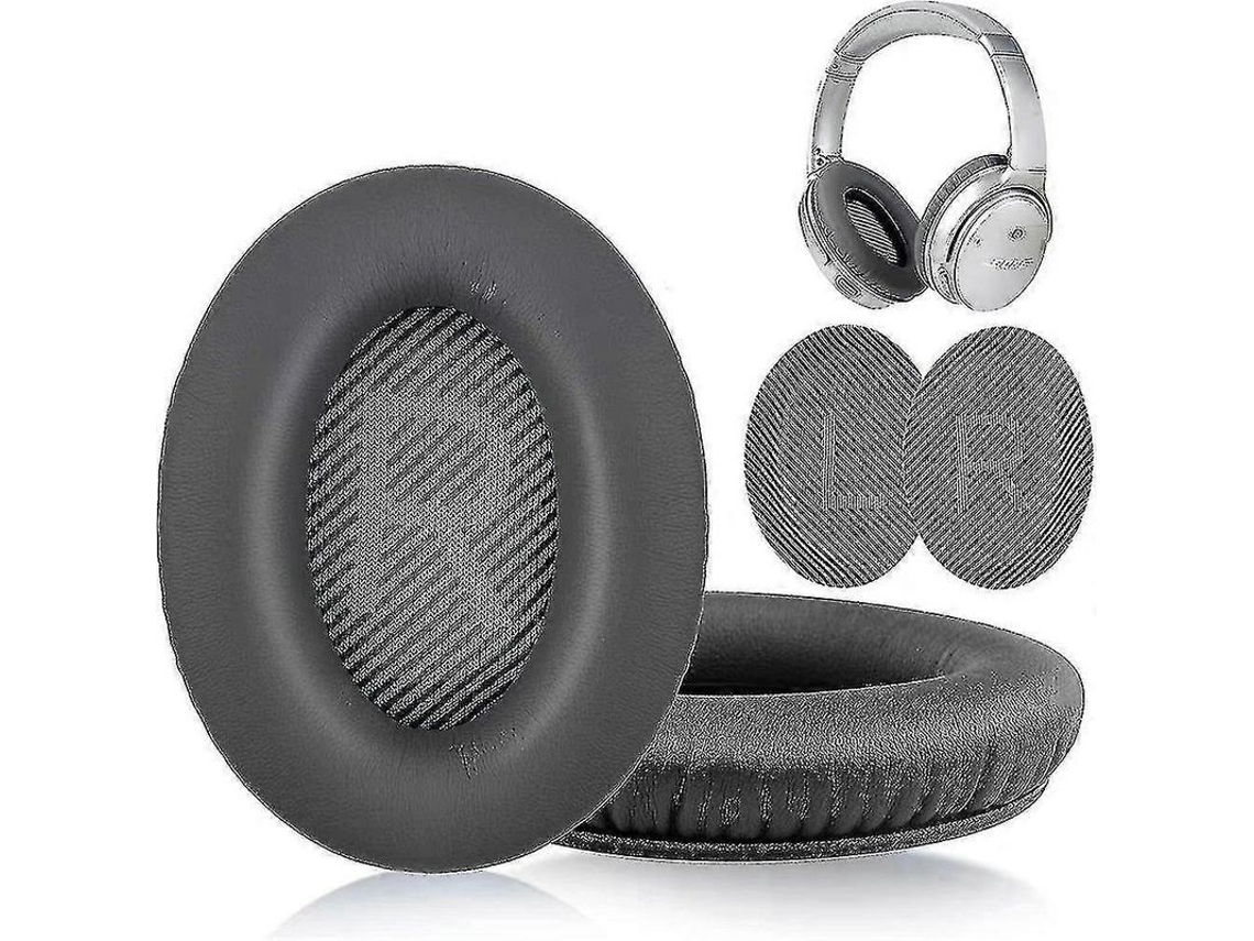 Almohadillas Para Auriculares Bose Qc35/25/15, De Suave Piel Sintética, Color Gris Oscuro.