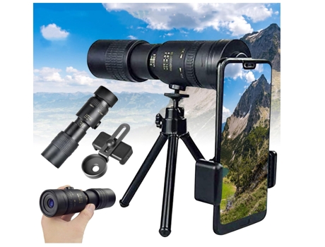 BISBISOUS Telescopio Monocular 10-300X40 Super Teleobjetivo 4K Negro