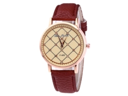 Reloj De Cuarzo Unisex Casual Con Correa De Cuero Pu Zhoulianfa (café Oscuro)