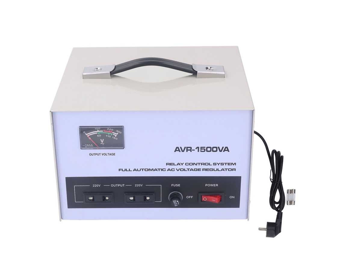 Transformador/convertidor regulador de voltaje automático monofásico de 1500 W con elevador y reductor de voltaje, 1 entrada/salida