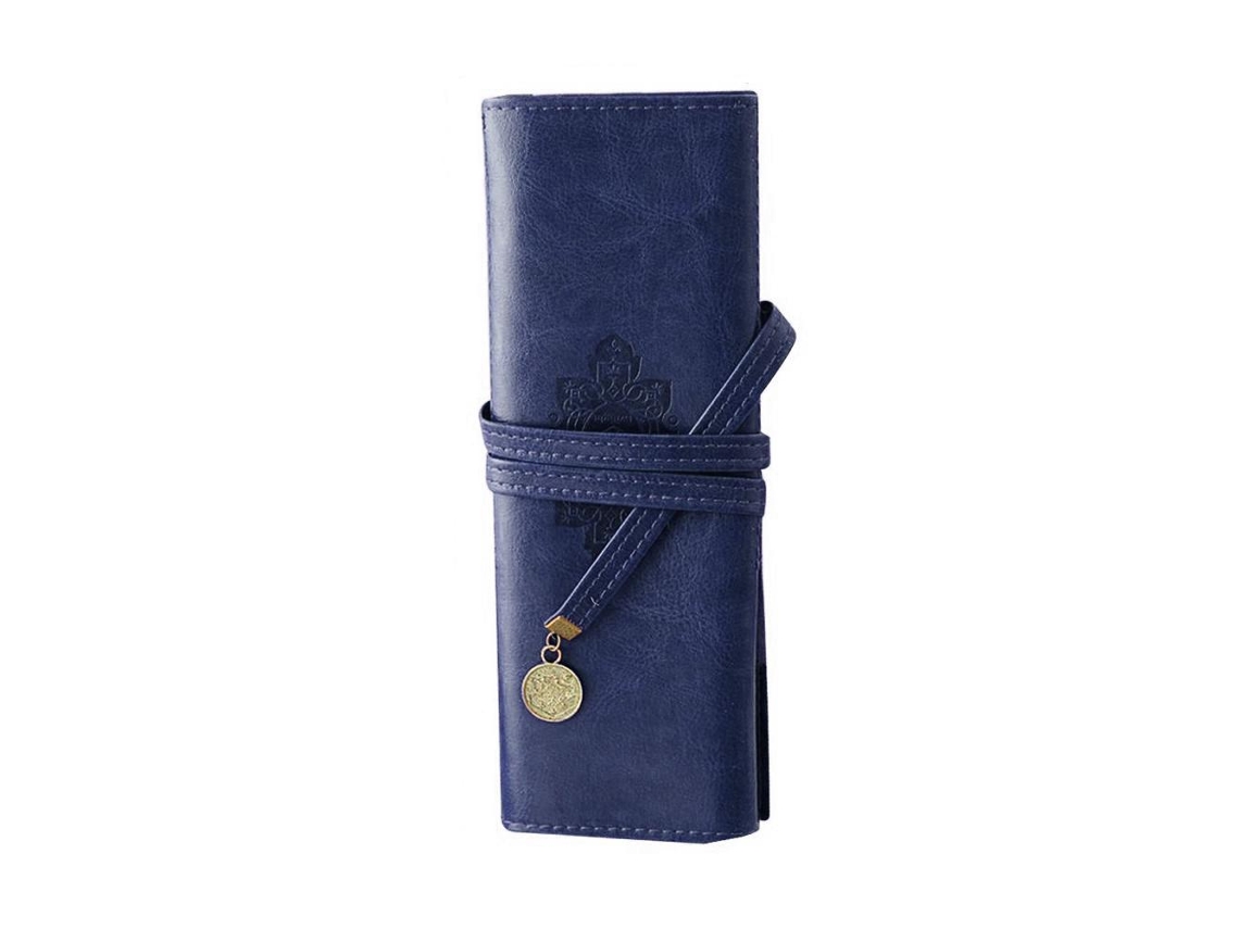 Estuche De Plumas De Cuero Sintético Con Vendaje Estilo Vintage
