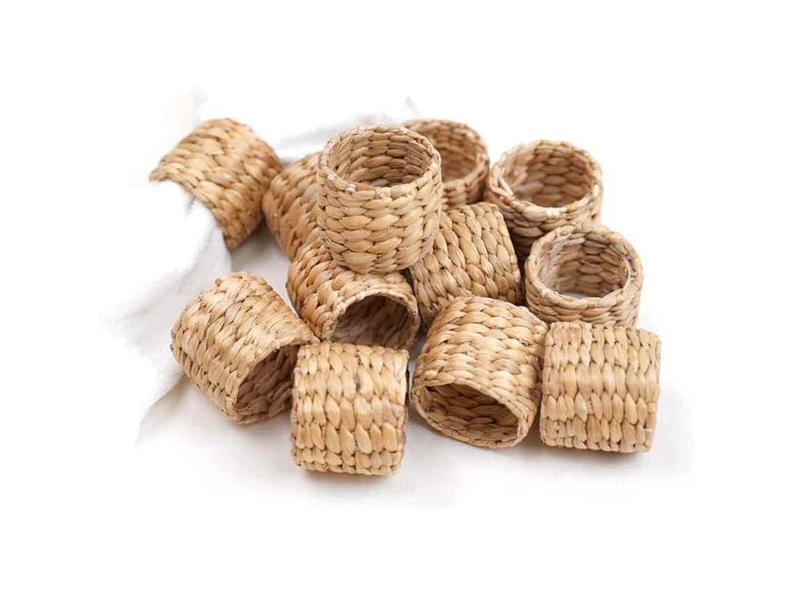 2026-12 Anillos De Lirio De Agua Rústicos Para Decoración De Mesa En Fiestas Cumpleaños Navidad Bodas